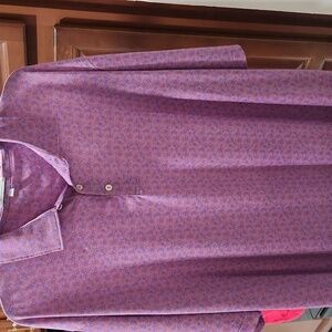 Peter Millar Purple Patterned Polo Shirt